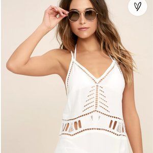 Lulu's Exotic Locale White Crocheted Cover-Up